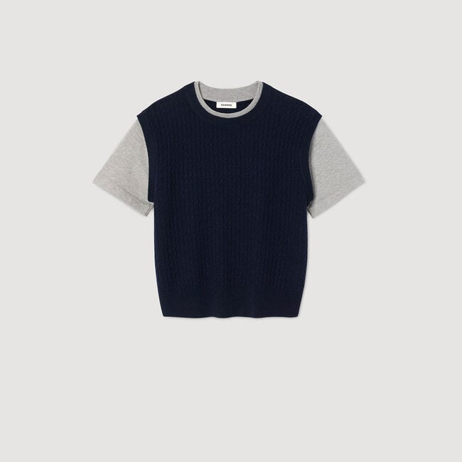 Pull 2 en 1 bicolore