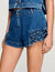 Short en denim à volants 