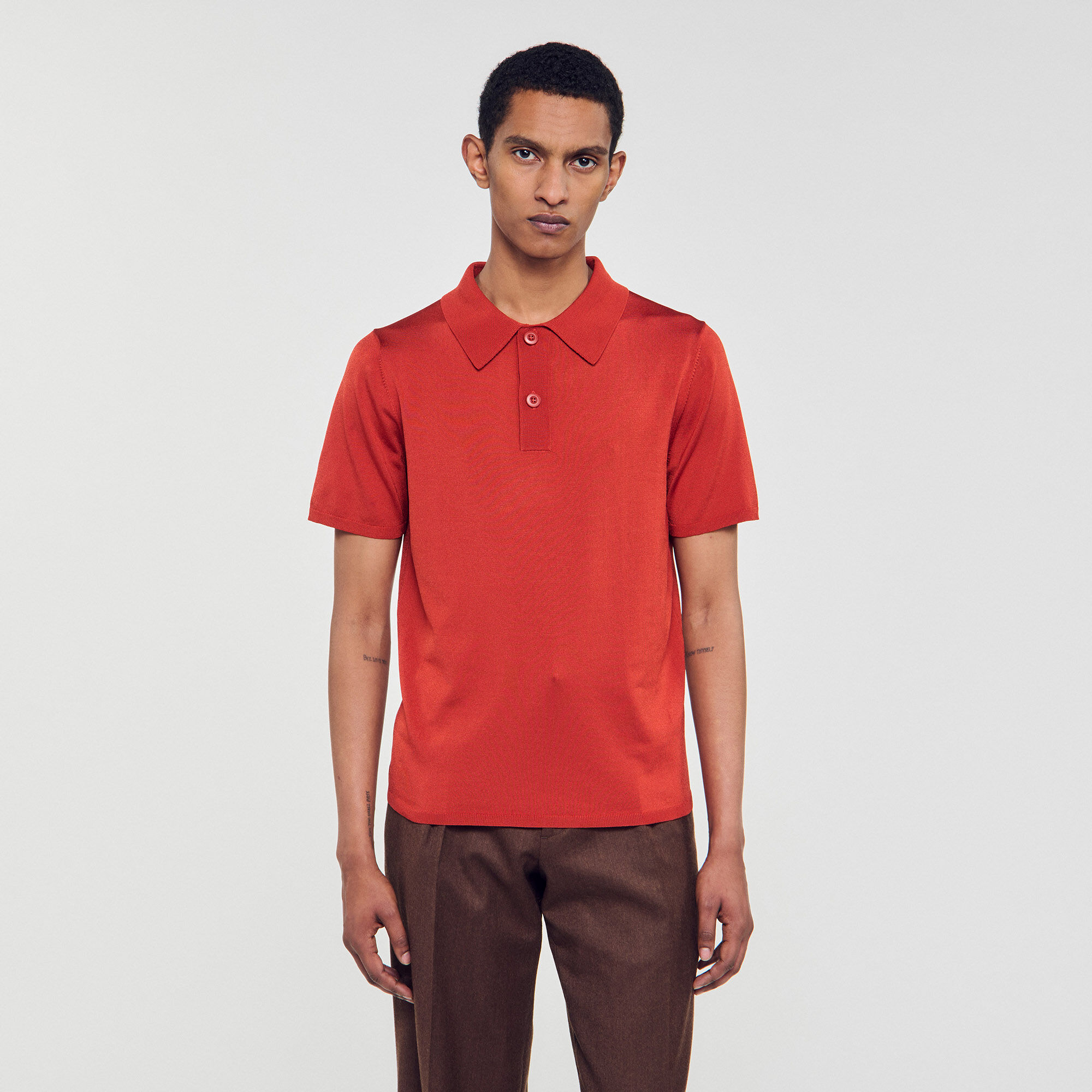 Polo en maille à manches courtes