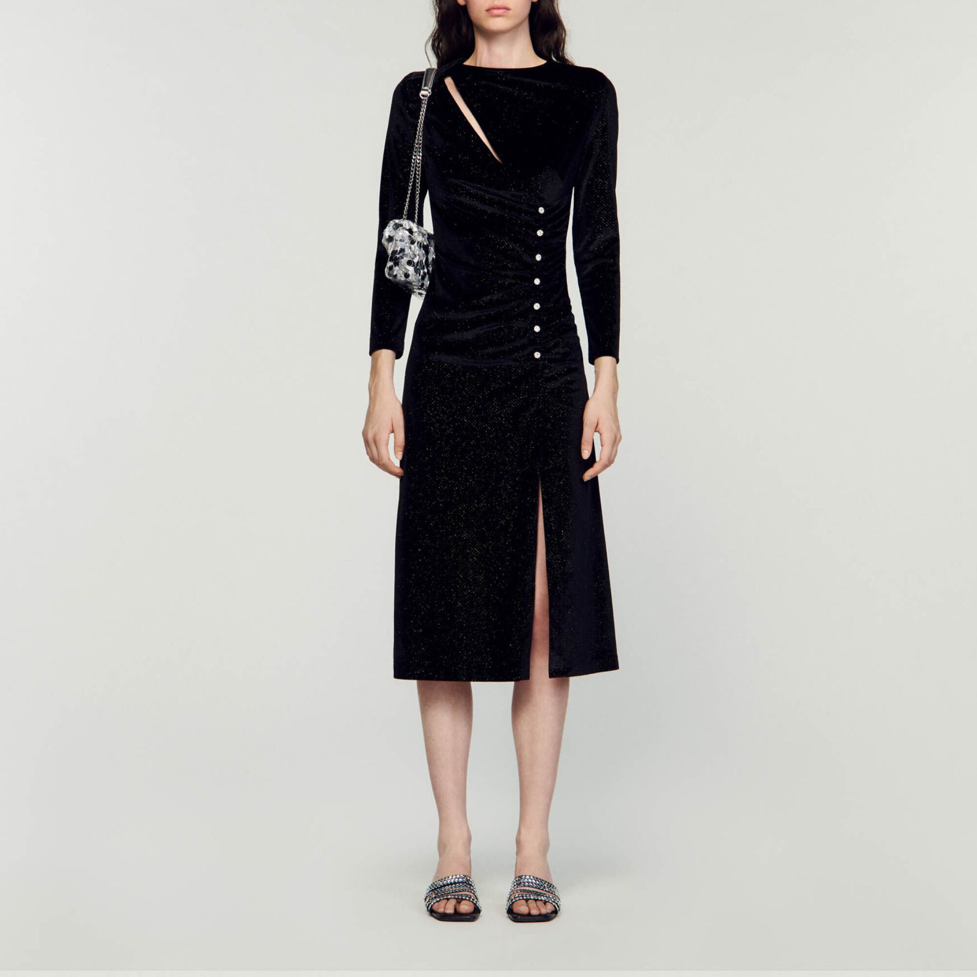 Robe en velours strass&eacute;