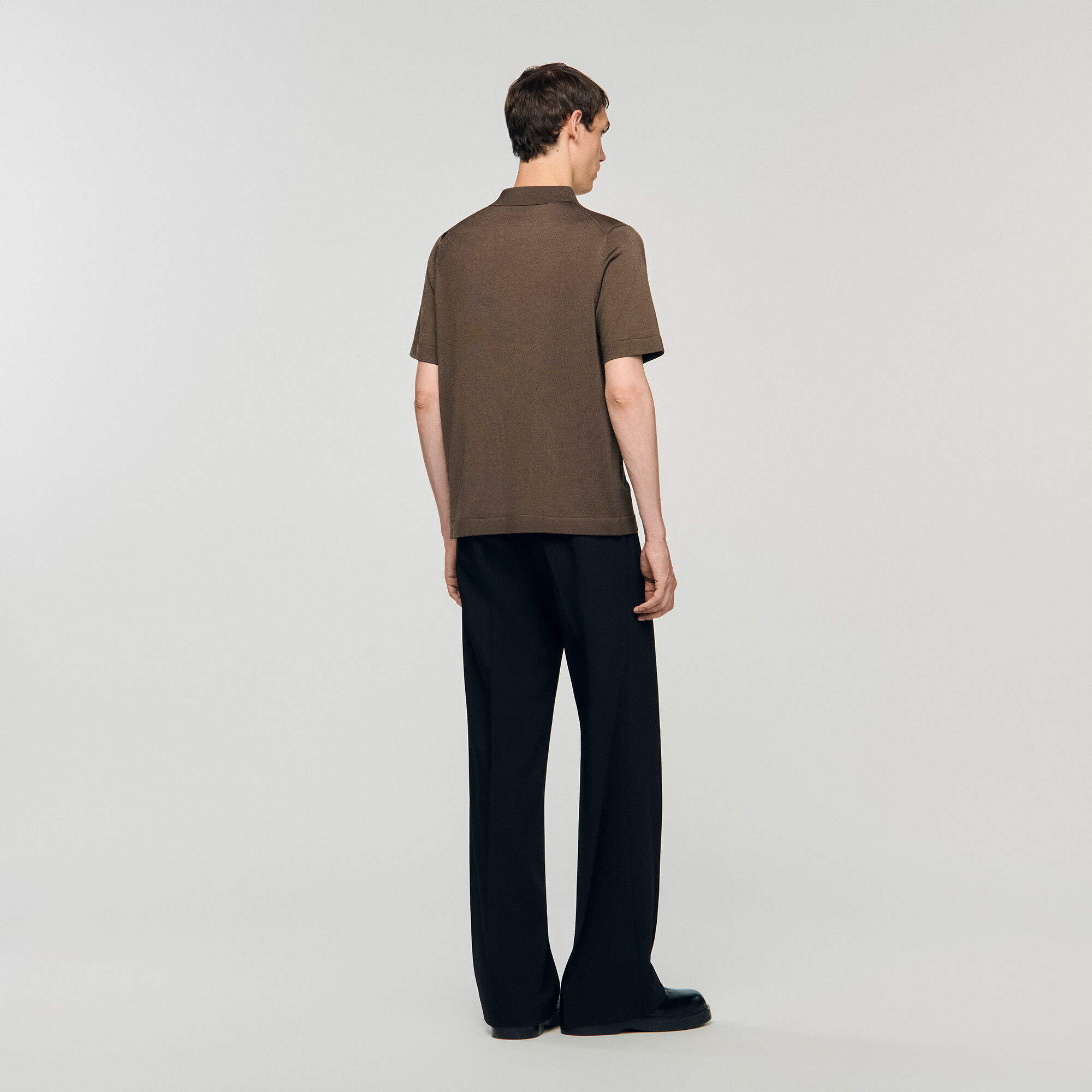 Polo en maille à col zippé