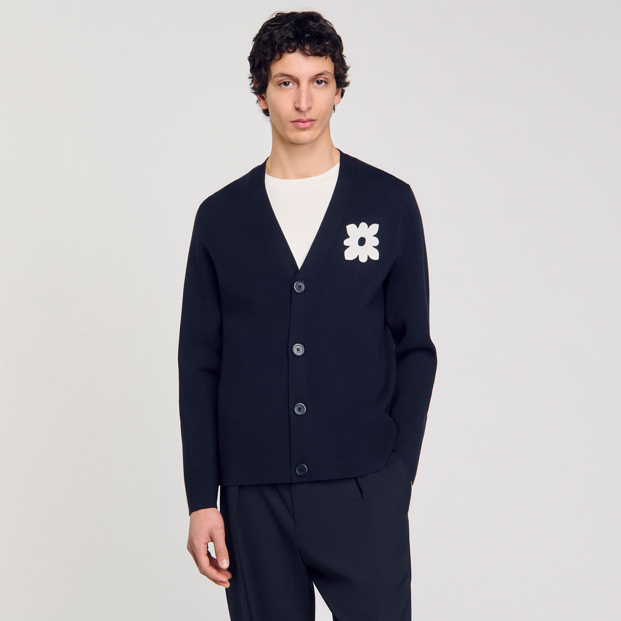 Cardigan à détail fleur