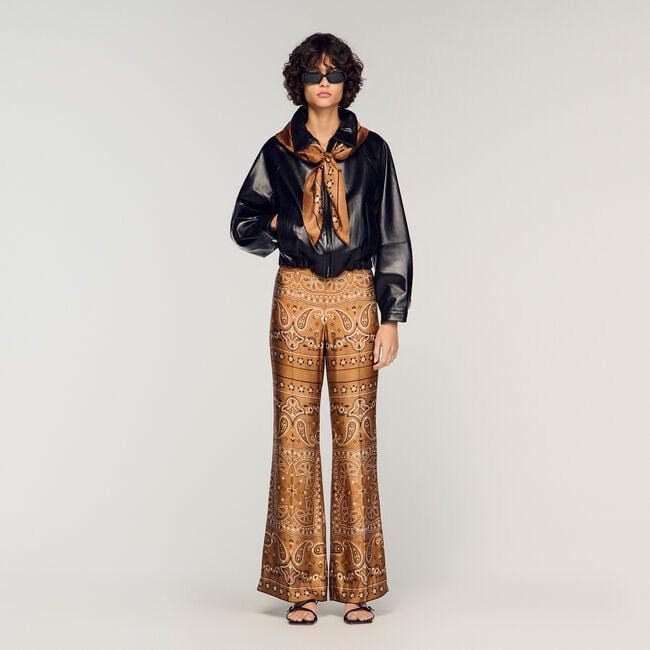 Pantalon fluide &agrave; imprim&eacute; bandana