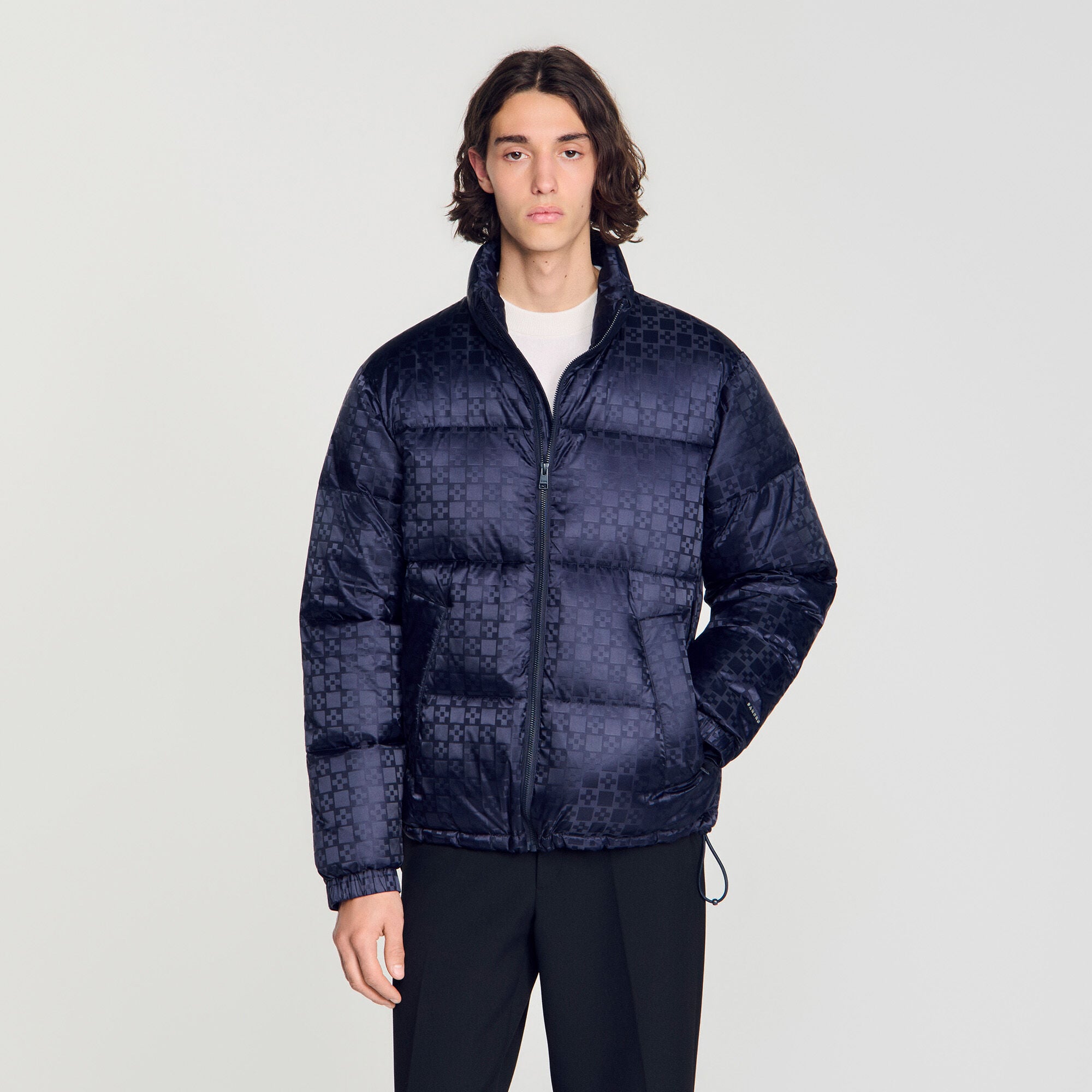 Doudoune d&eacute;perlante motif cross - Homme | Sandro Paris
