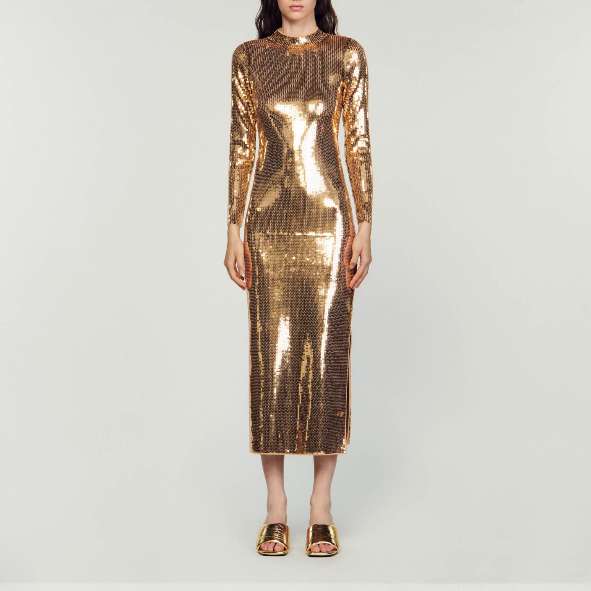 Robe midi à sequins