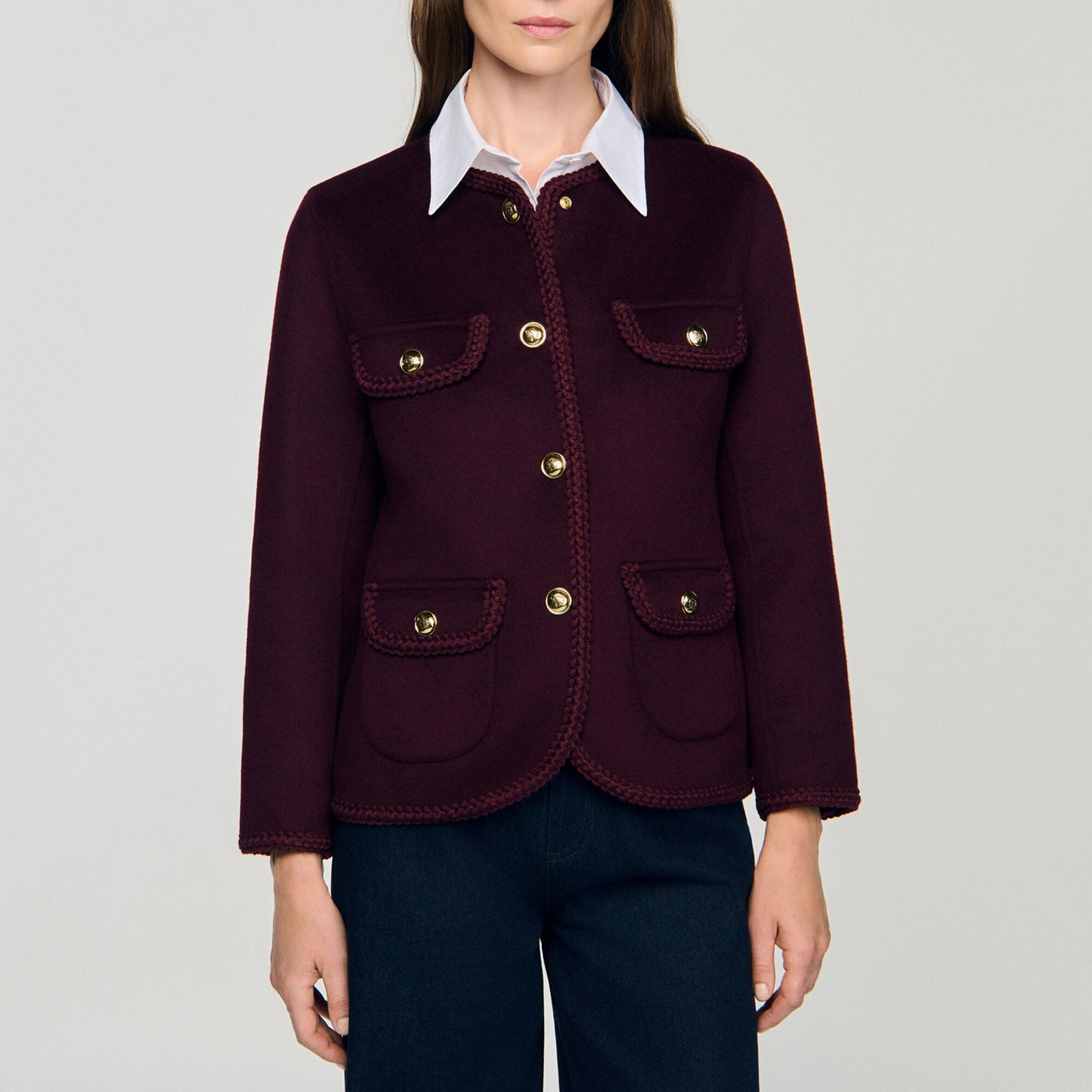 Veste double face boutonn&eacute;e - Femme | Sandro Paris