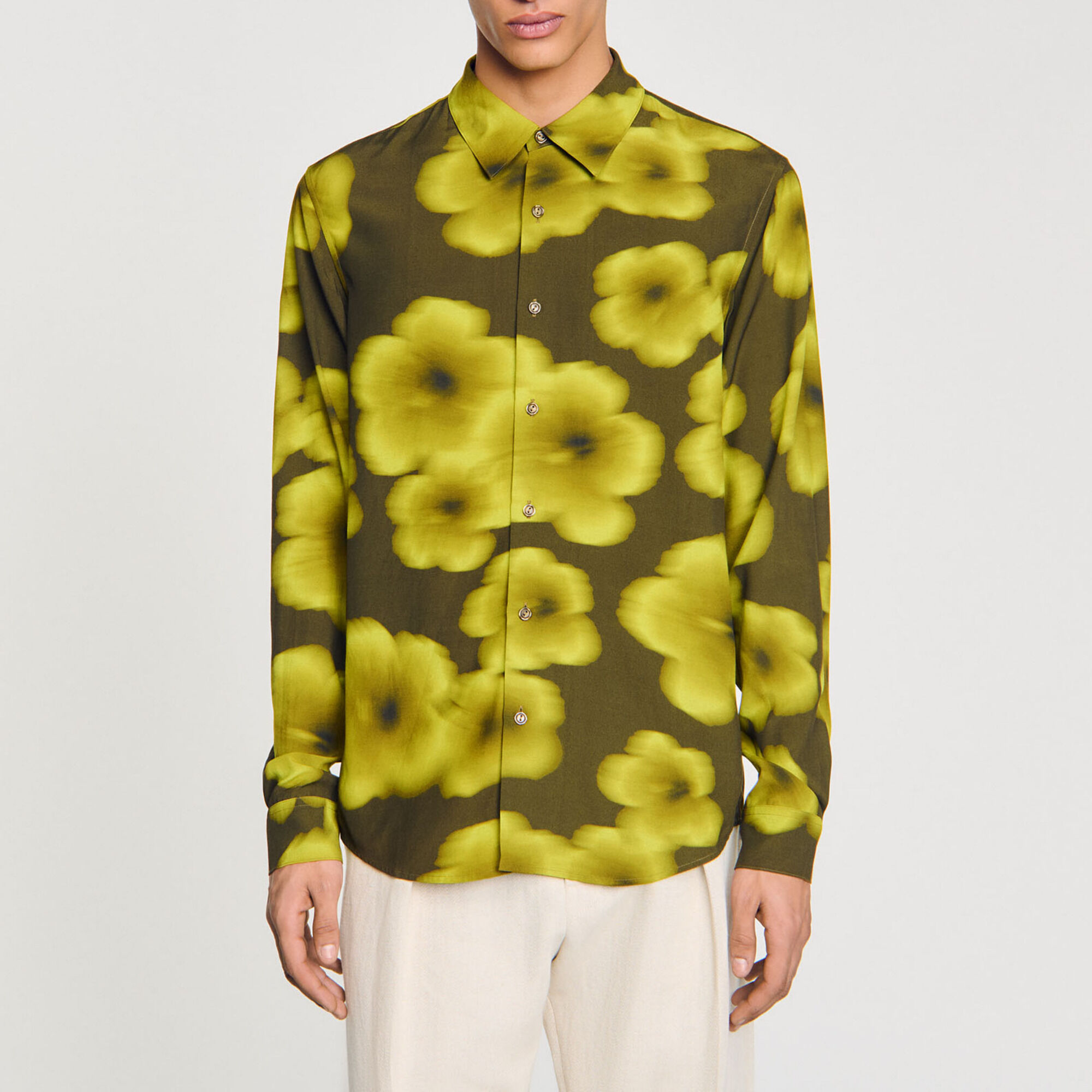 Chemise fluide imprim&eacute; fleurs - Homme | Sandro Paris
