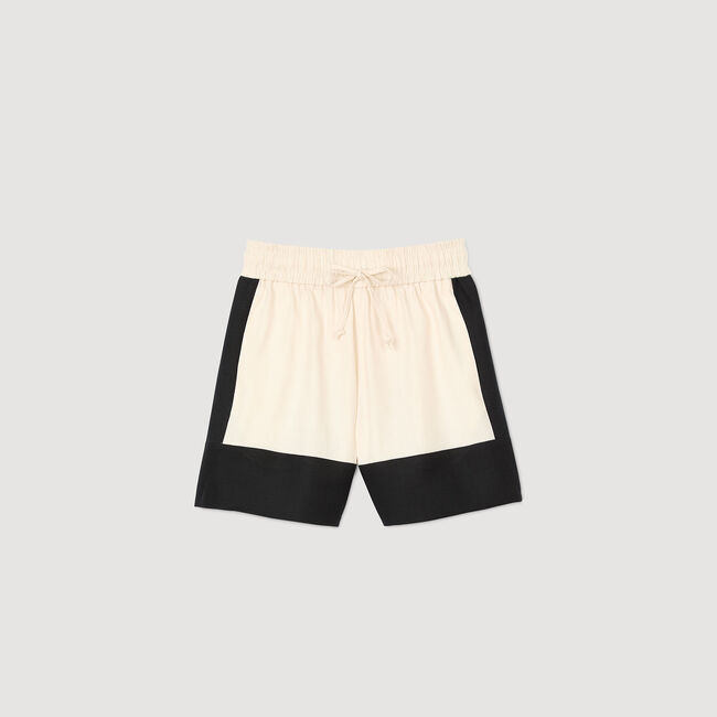 Short bicolore en lin