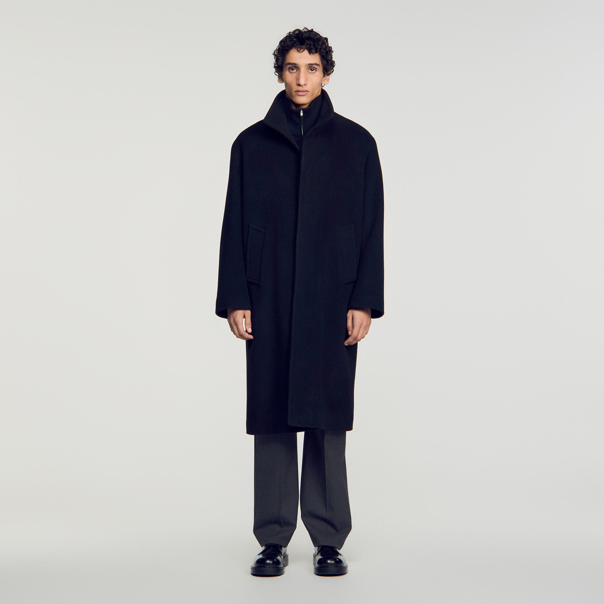Manteau long en laine et cachemire - Homme | Sandro Paris