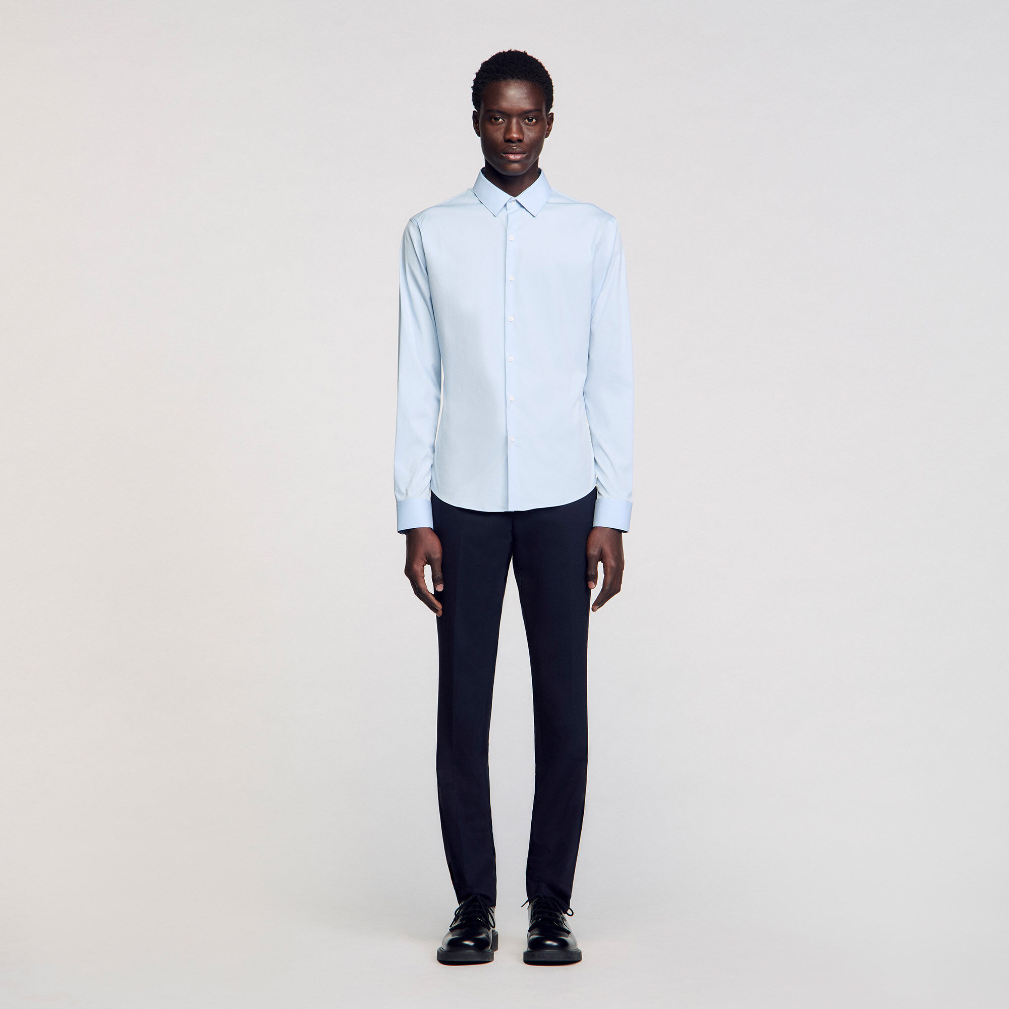 Chemise ajustée en coton stretch
