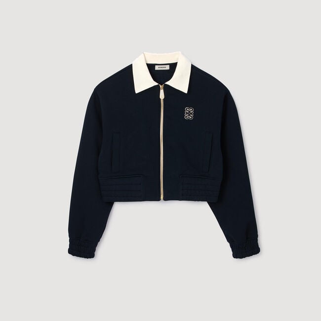 Sweatshirt court bicolore