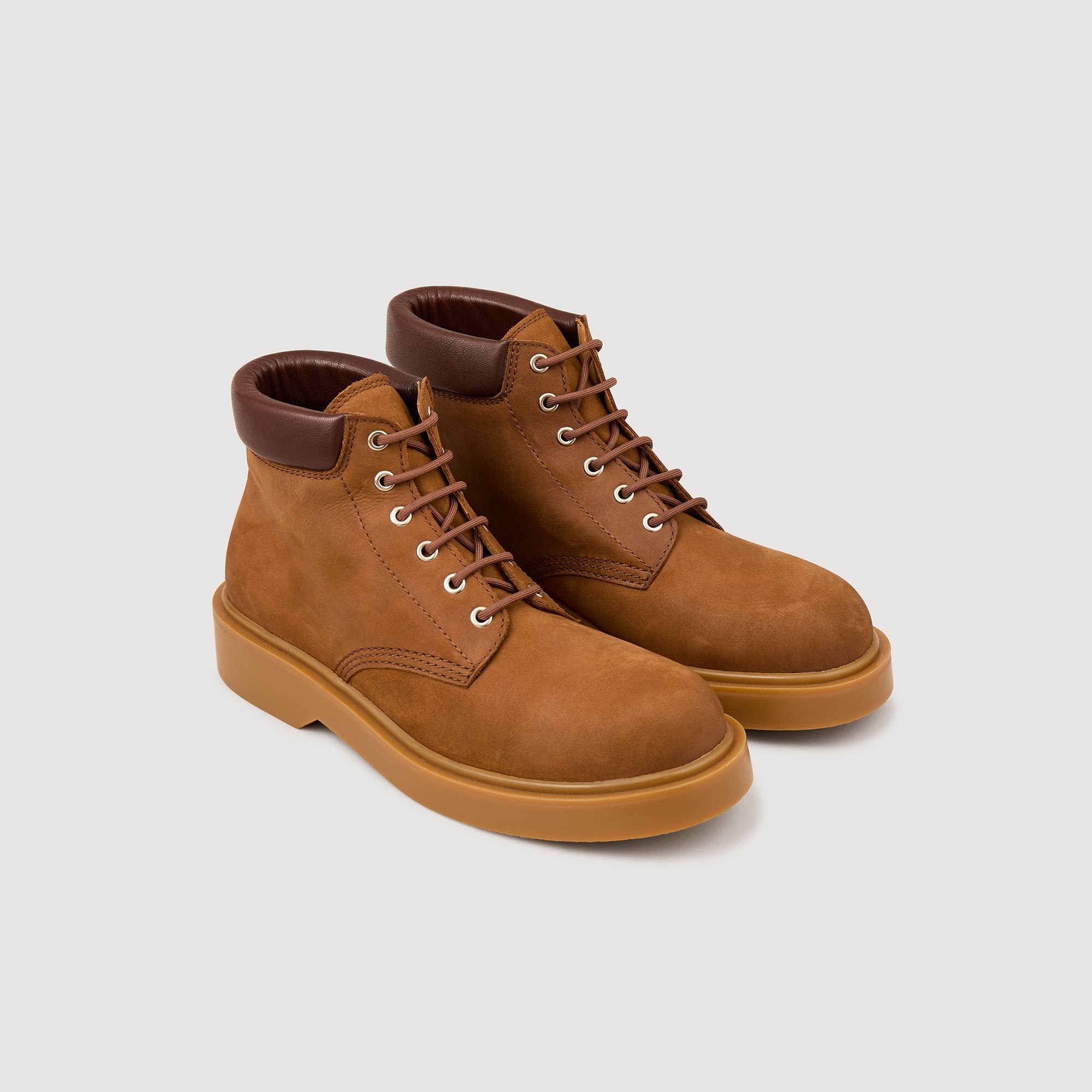 Bottines en nubuck et cuir