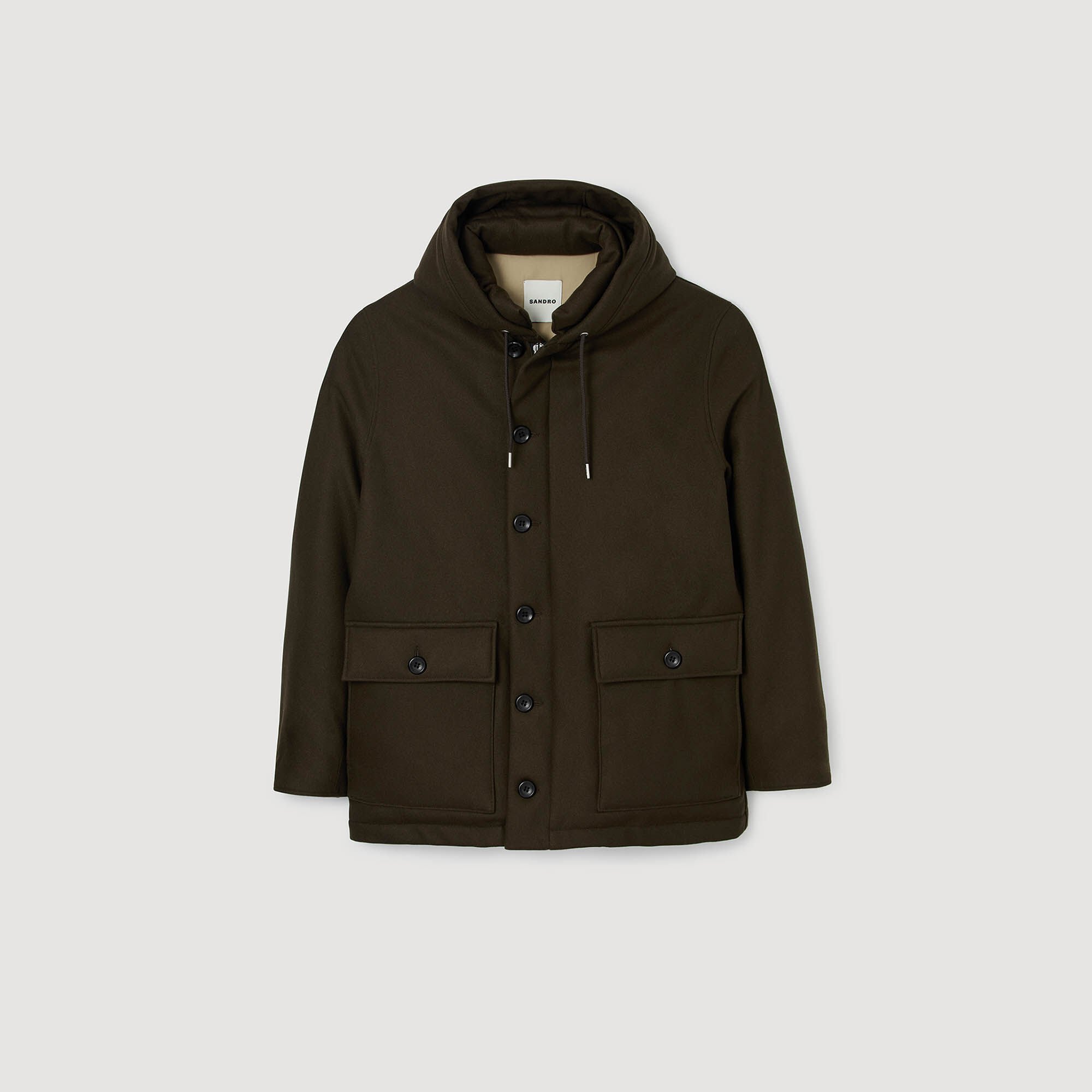 Parka en laine avec capuche