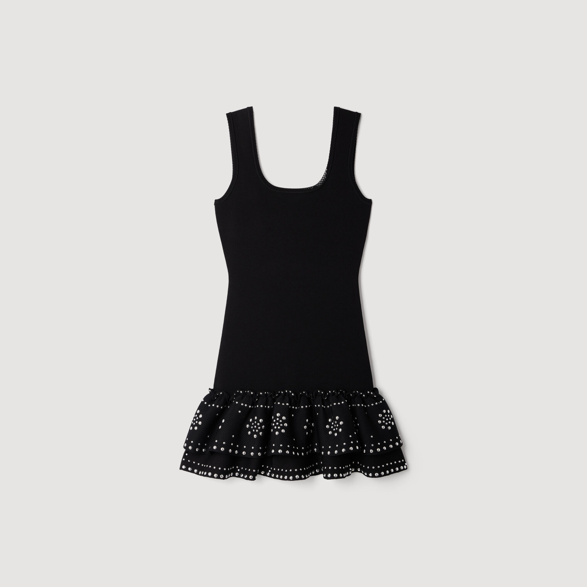 Robe courte en maille &agrave; studs