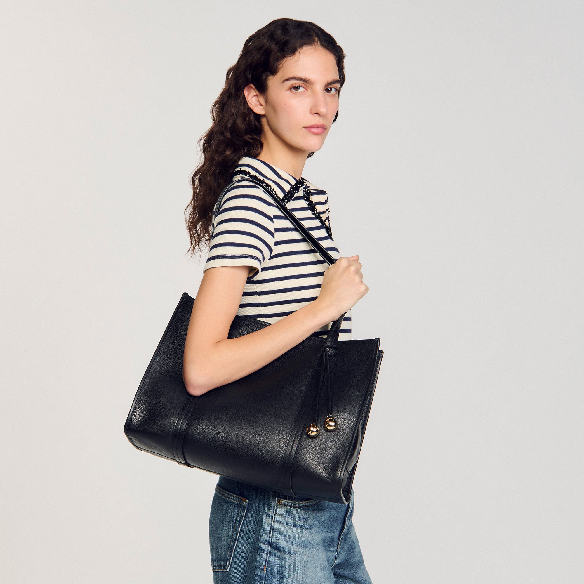 Sac cabas souple en cuir