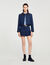 Veste courte à col en cuir 