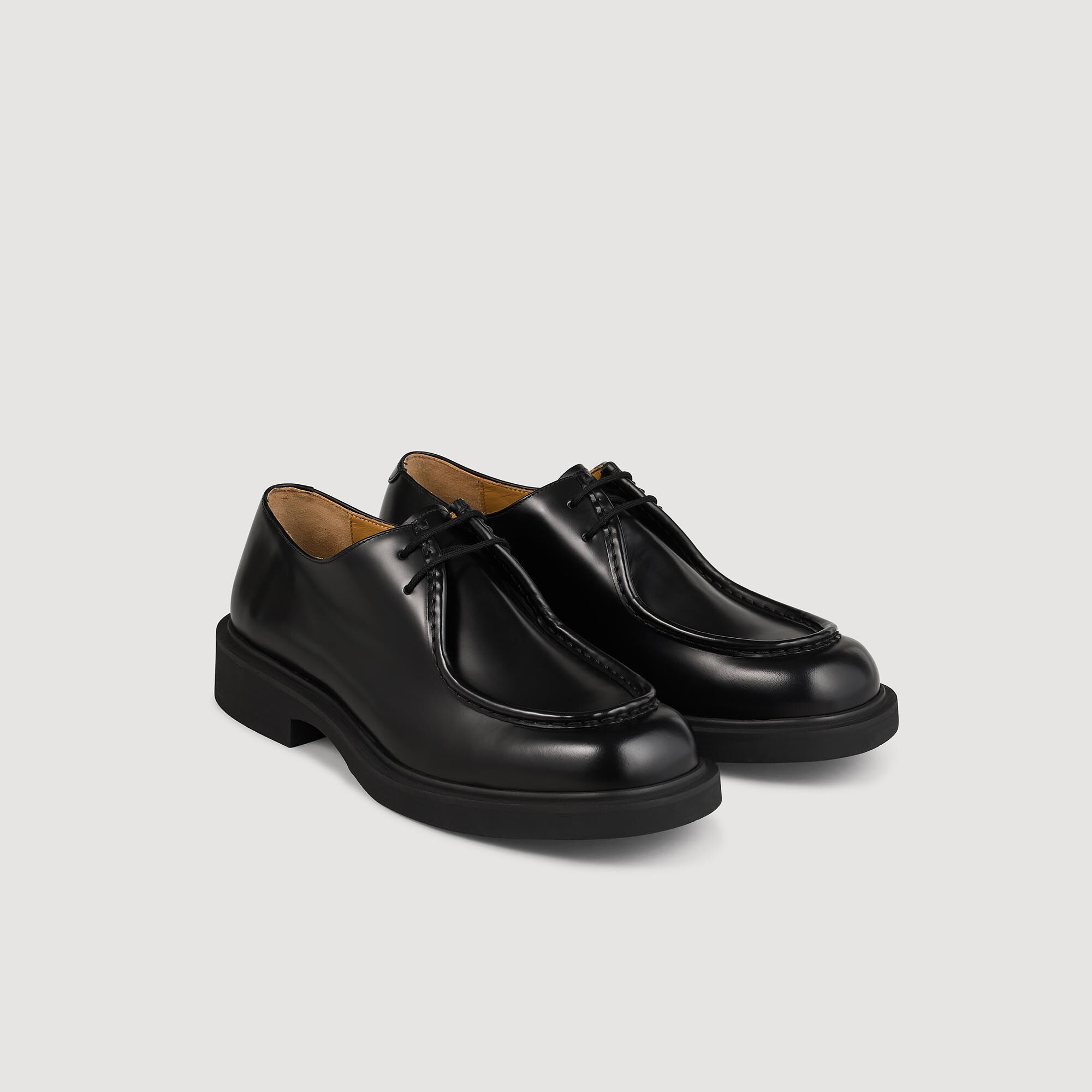 Derbies en cuir glacé