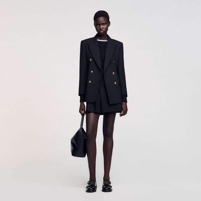 Veste de tailleur à boutonnage croisé