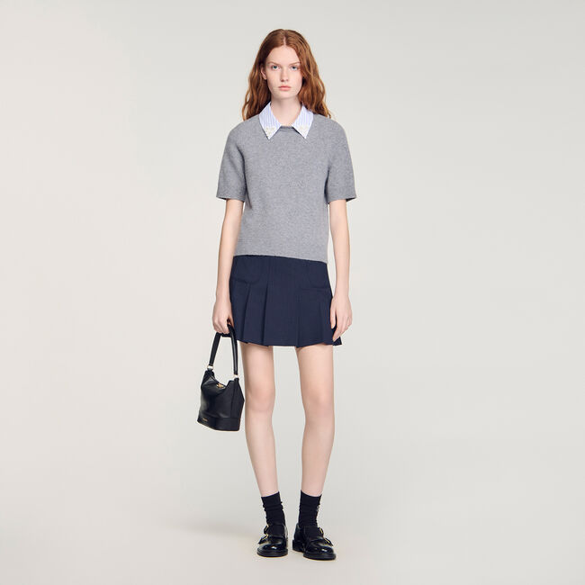 Pull en laine à col amovible