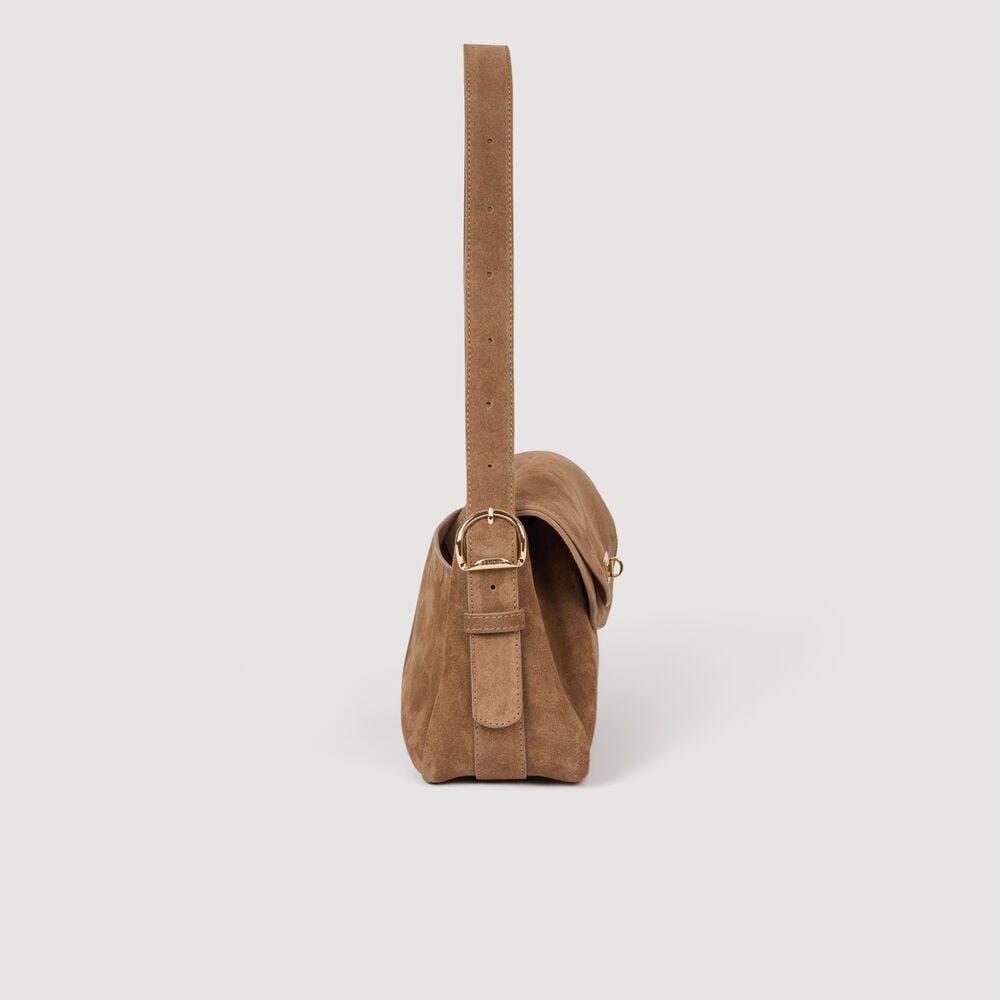 Sandro Sac en cuir en suède Le Mambo – Beige – vue 5