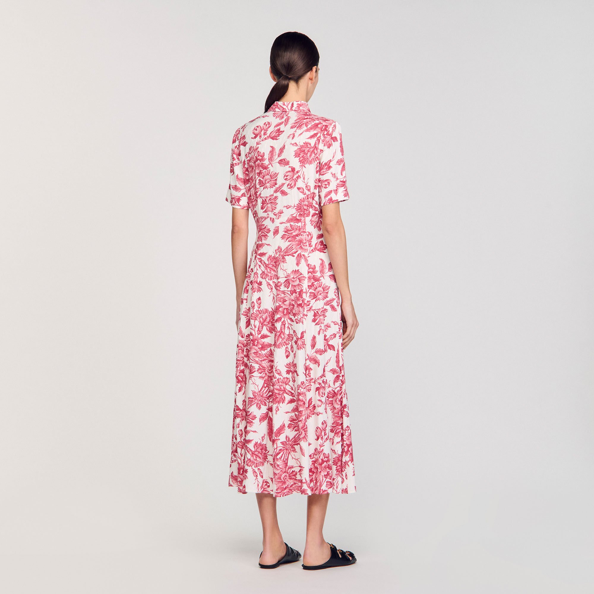 Robe longue chemise à imprimé fleuri