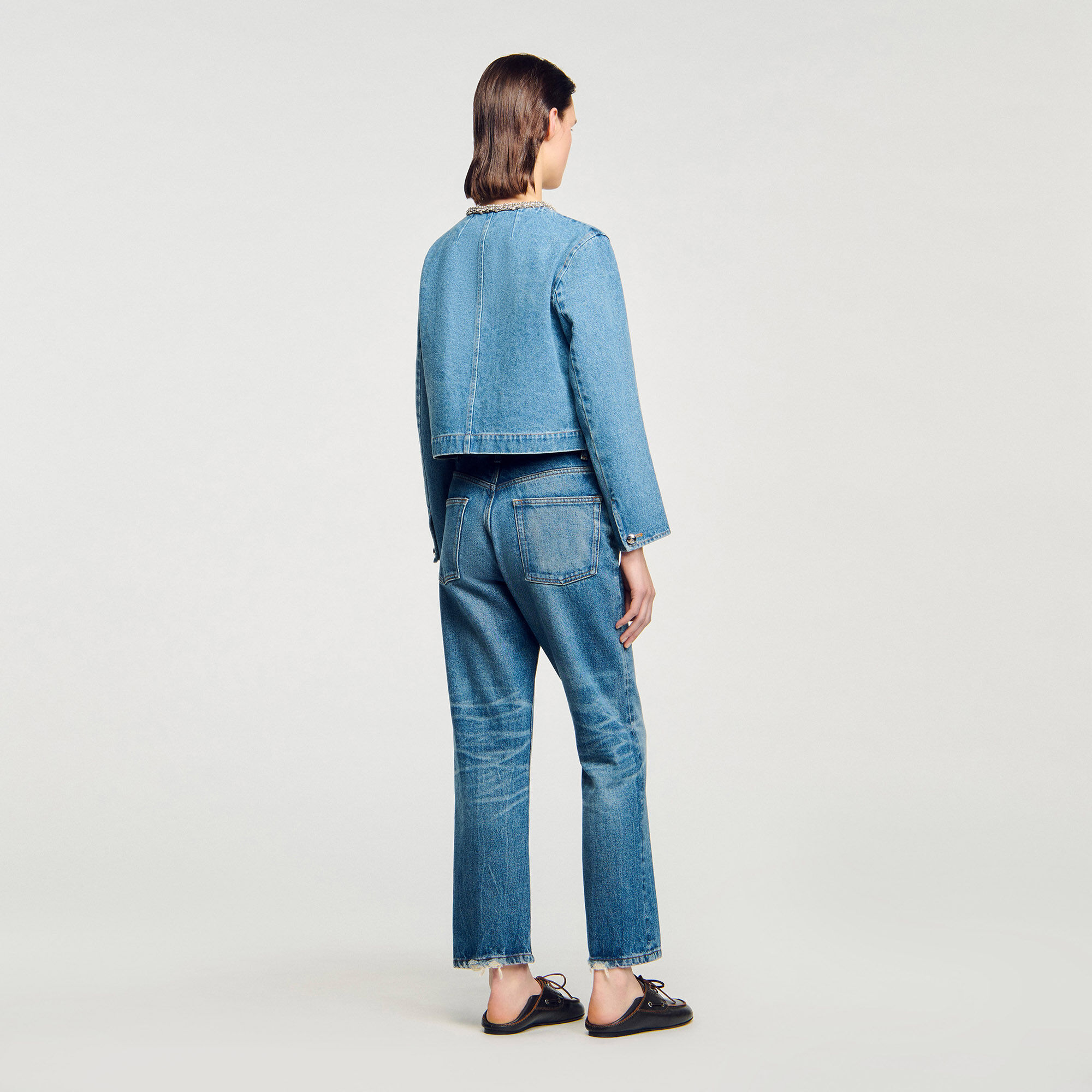 Blouson en denim strassé