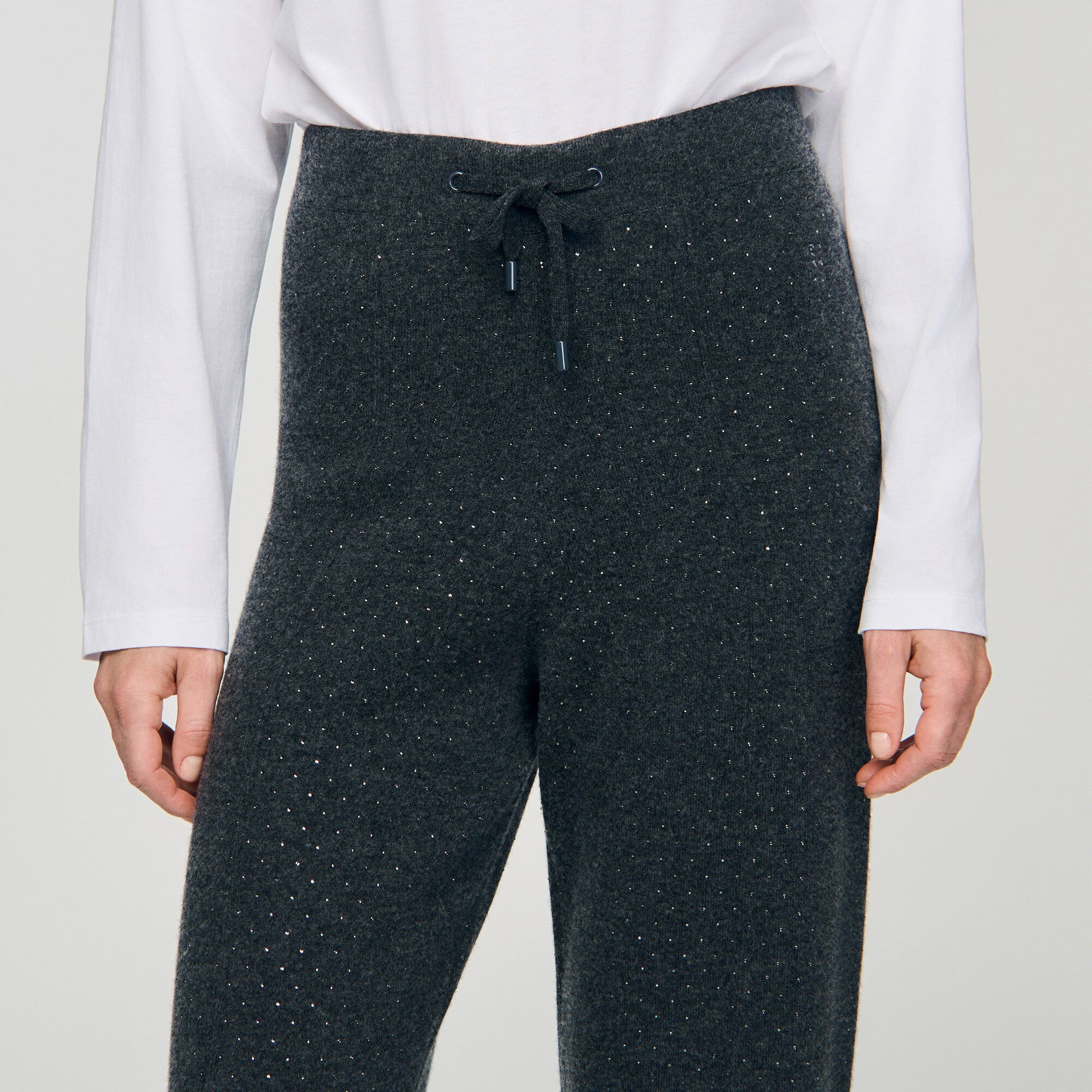 Pantalon en maille à strass