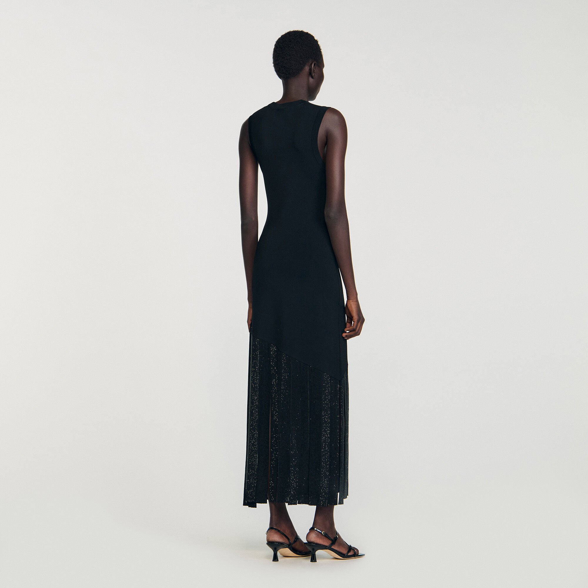 Robe longue frangée 