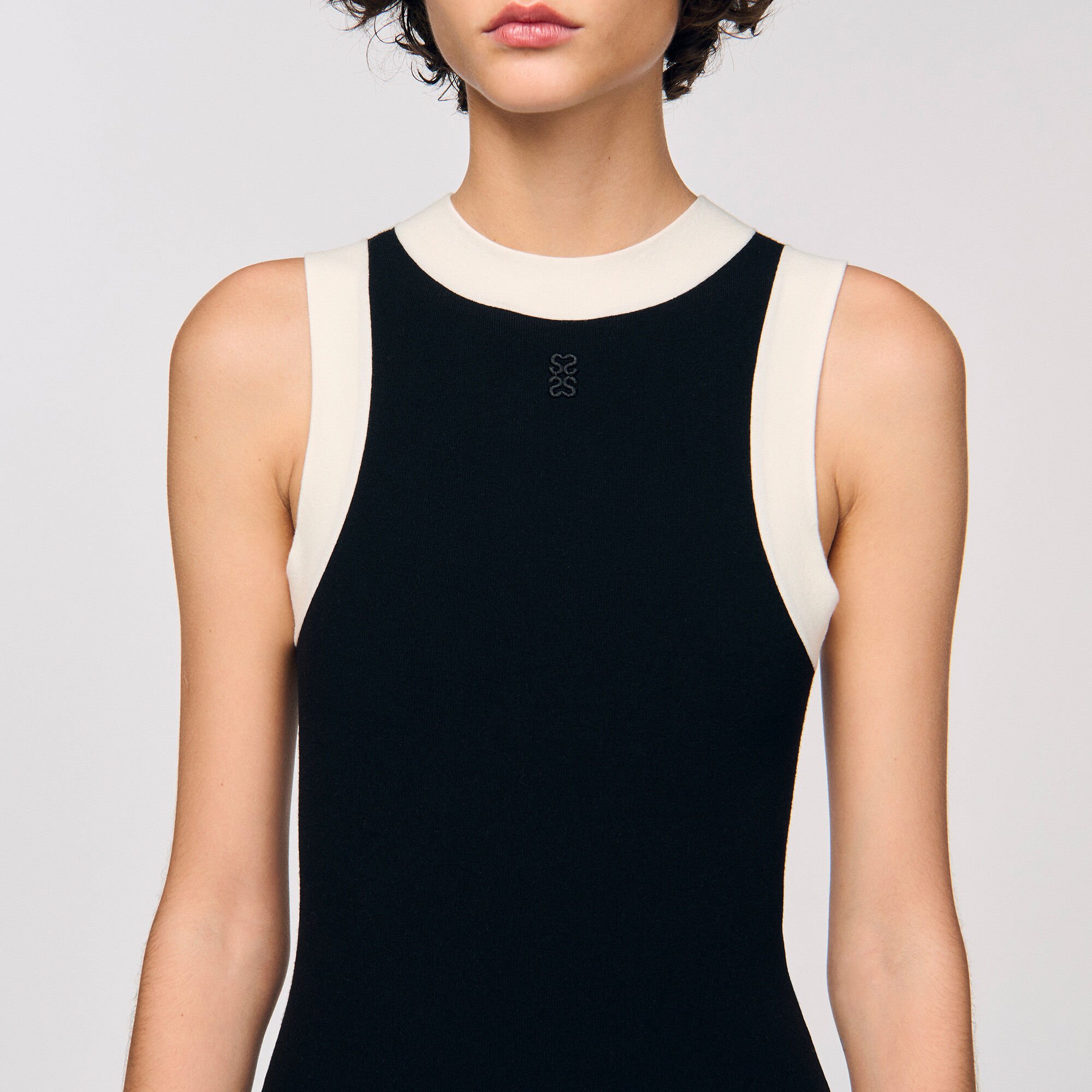 Body en maille bicolore