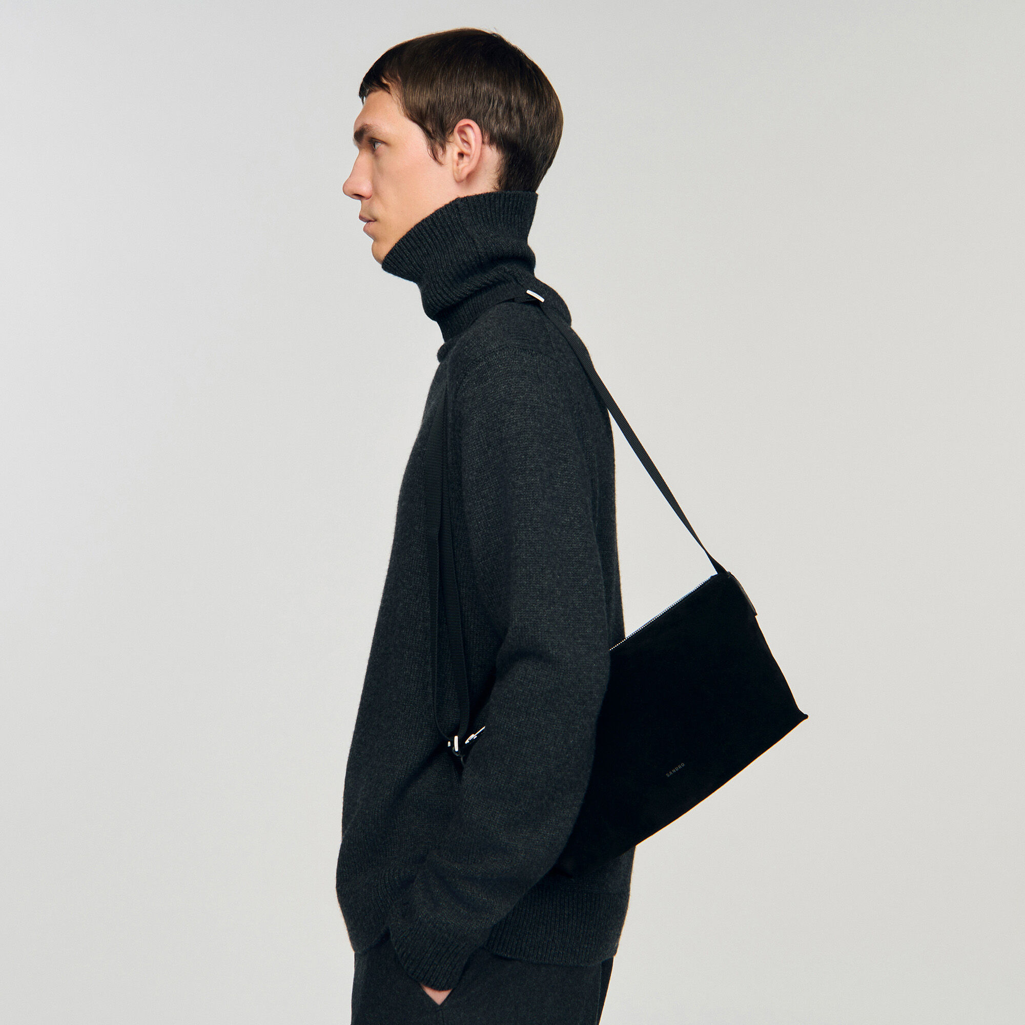Sac hobo en croûte de cuir