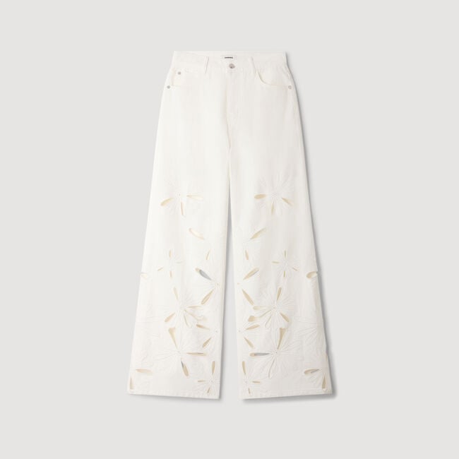 Jean large brod&eacute;