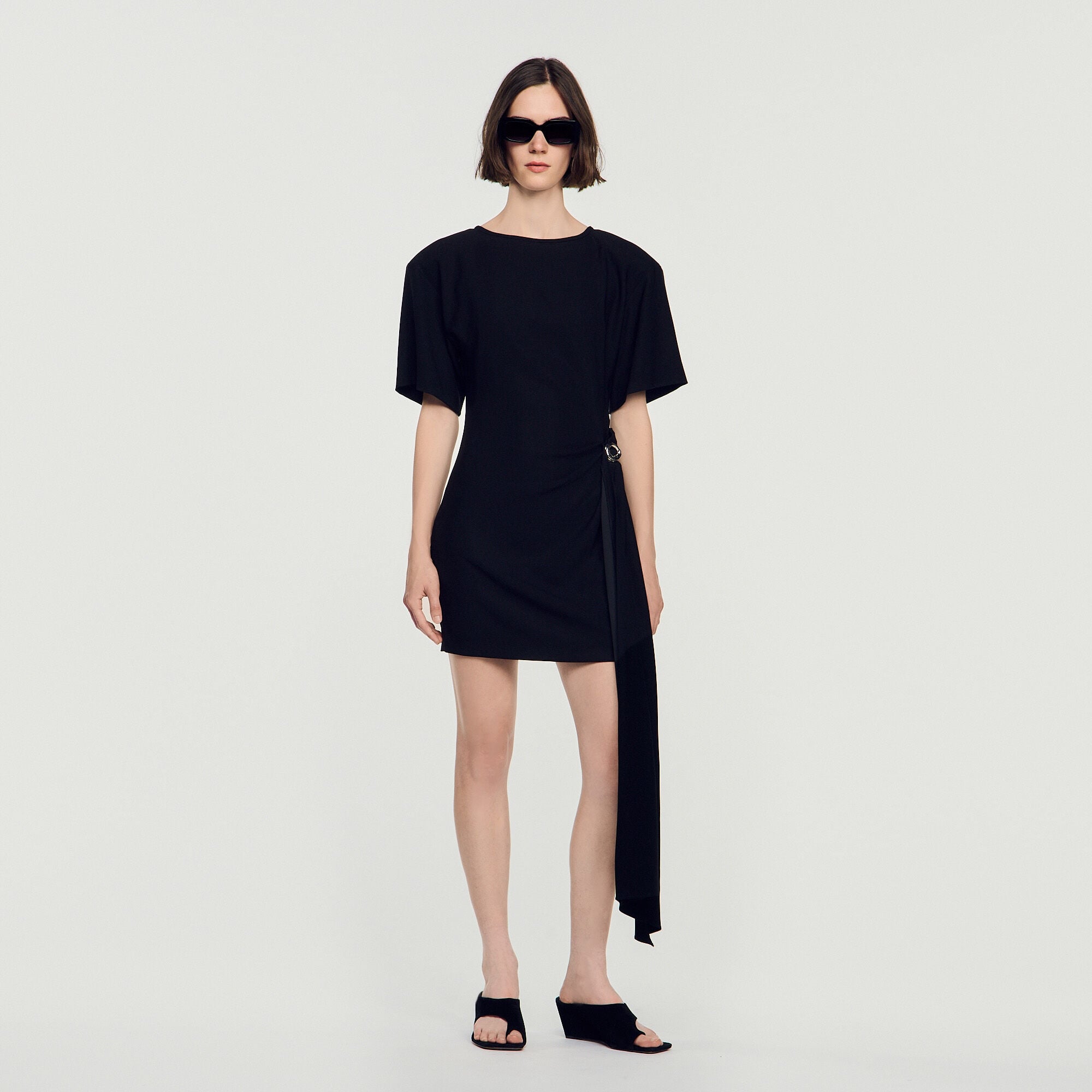 Robe courte drap&eacute;e  - Femme | Sandro Paris