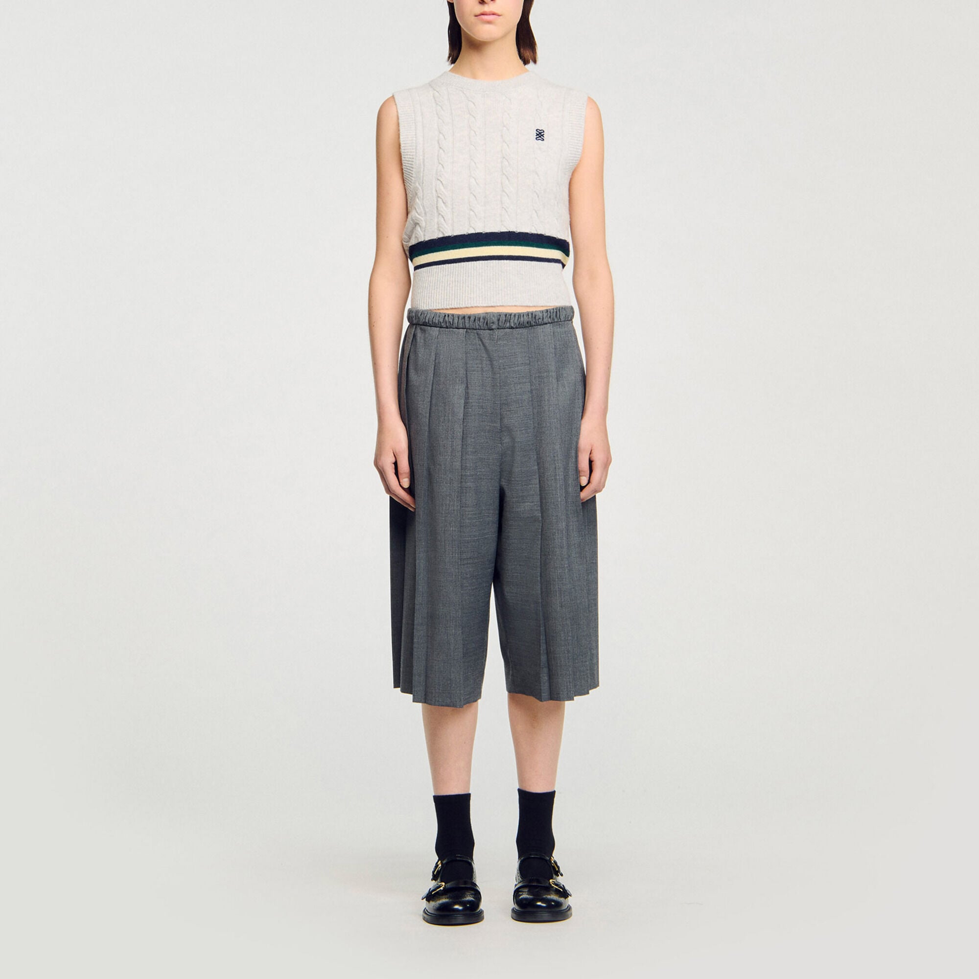 Short long pliss&eacute; - Femme | Sandro Paris