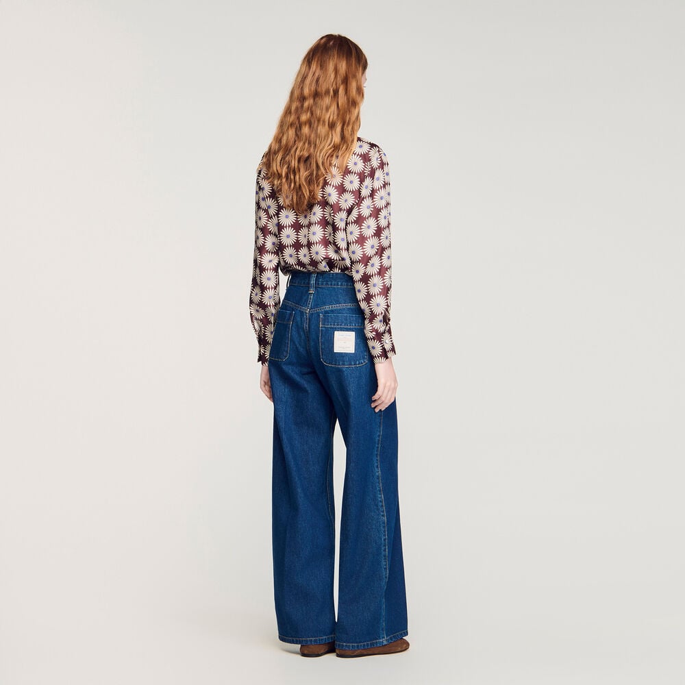Sandro Gerade Jeans, aufgesetzte Taschen – Bleu brut – Ansicht 5