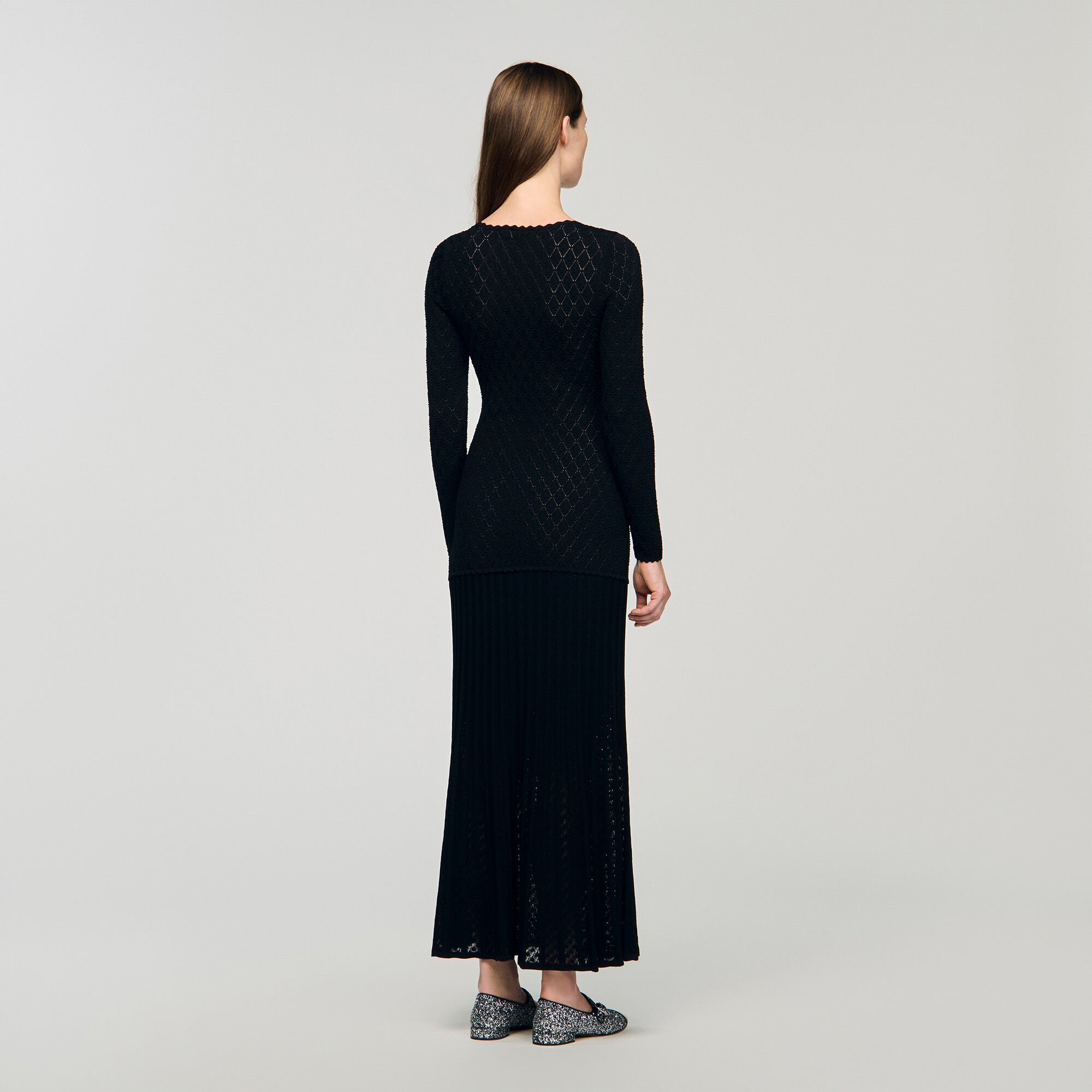 Robe longue en maille fantaisie