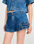 Short en denim à volants 