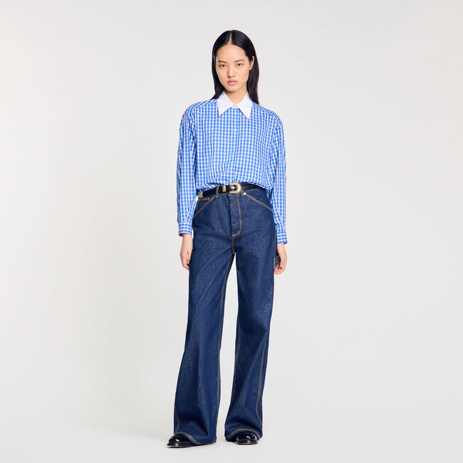Chemise courte à carreaux