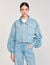 Blouson en jean strassé et perlé
