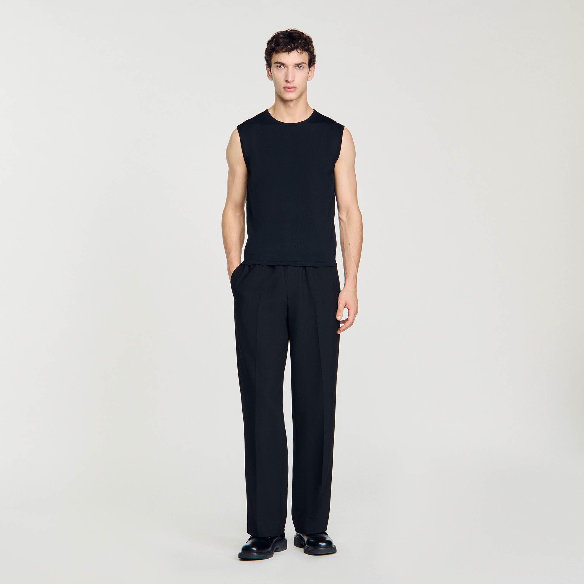 Blouson en coton gris noir pour homme Sandro Paris