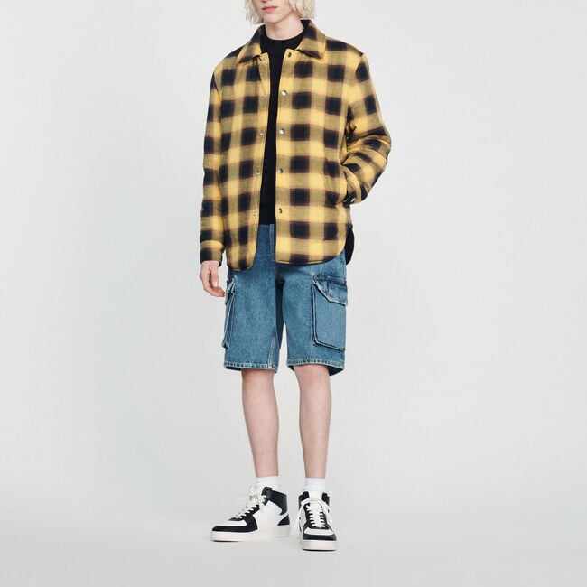 Blouson matelassé à carreaux