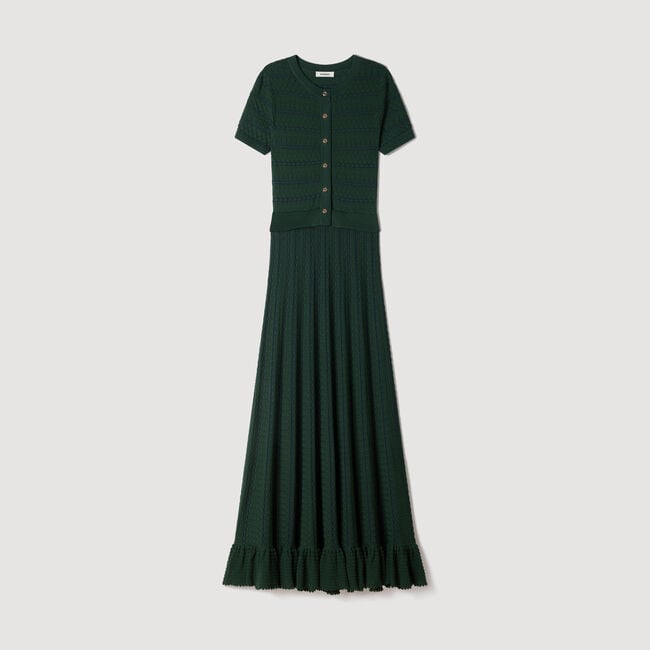 Robe longue en maille pointelle