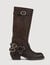 Bottes en cuir à boucles