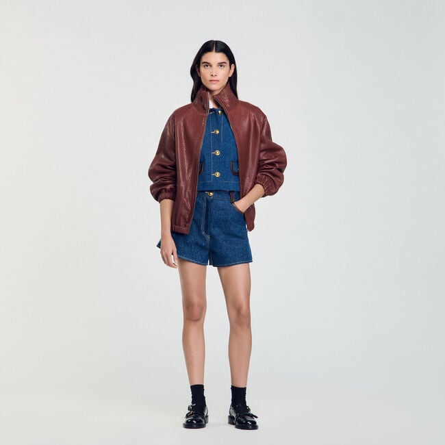Blouson en cuir oversize