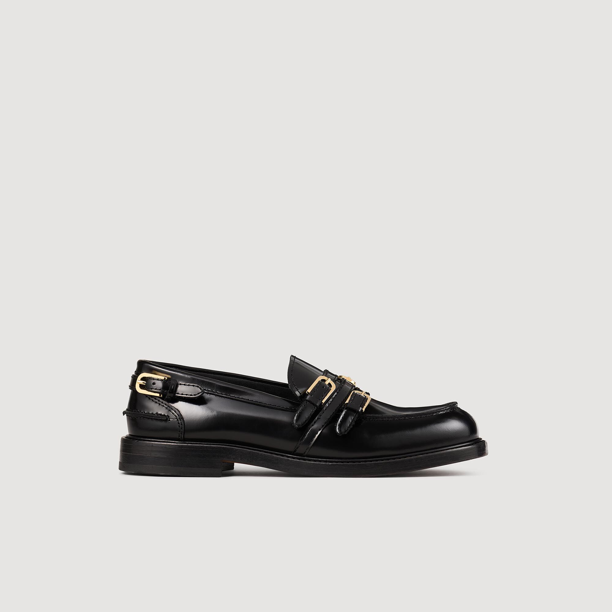 Mocassins a boucles gris noir pour femme Sandro Paris