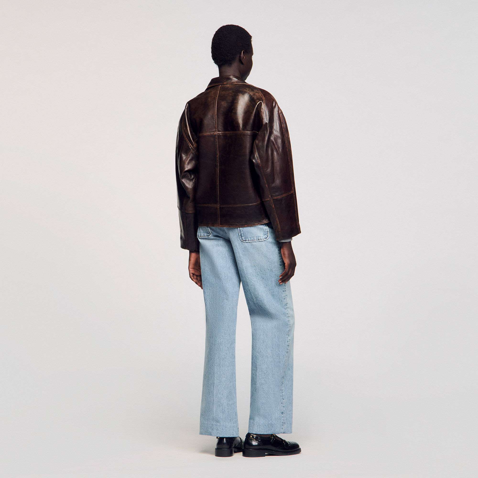 Blouson en cuir oversize