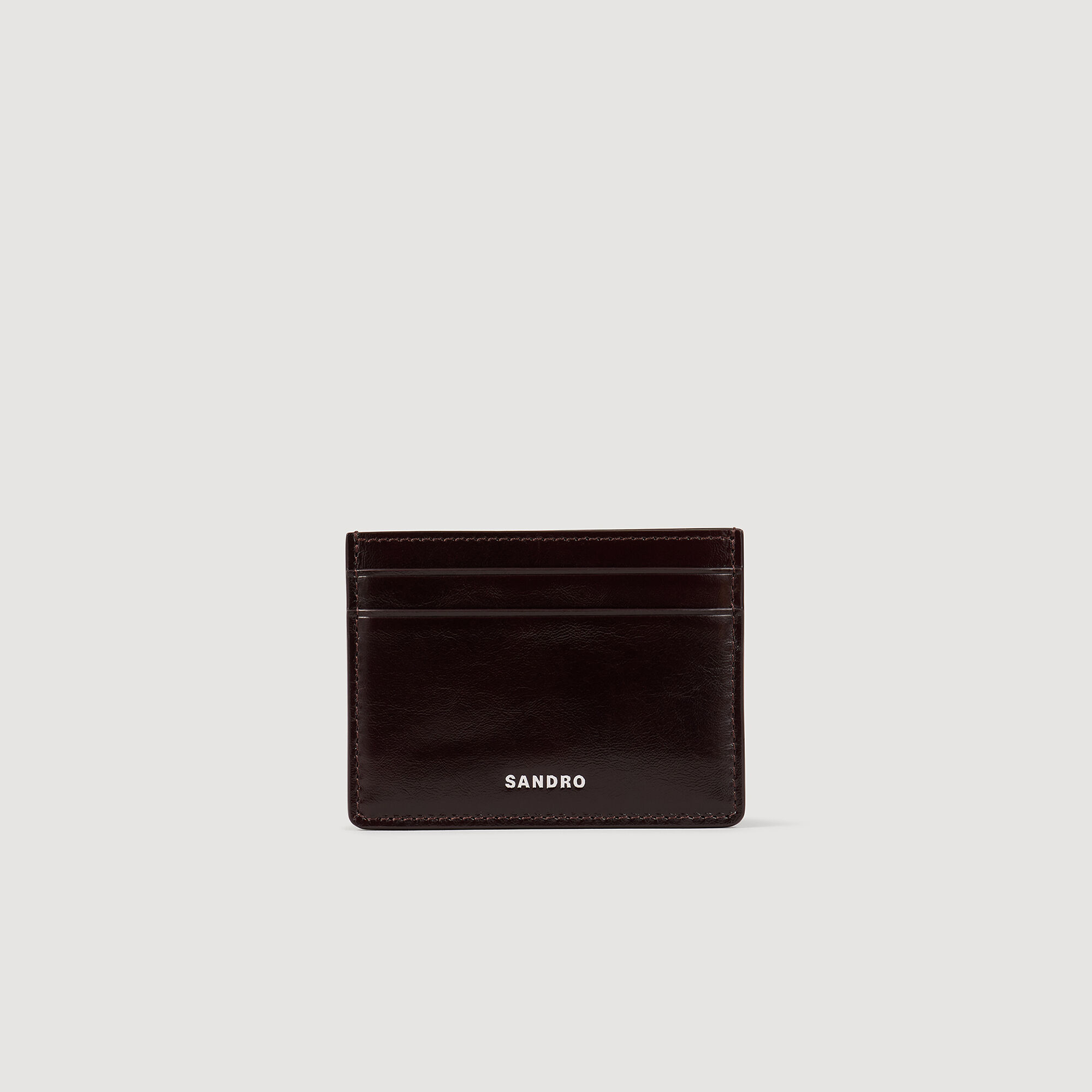 Porte-cartes en cuir glacé
