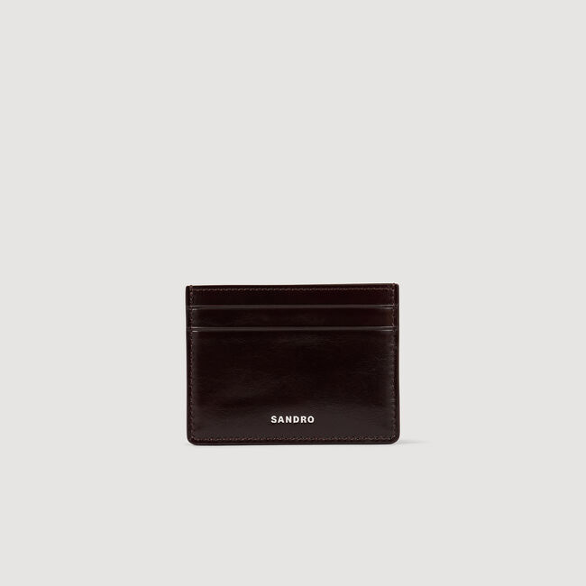 Porte-cartes en cuir glacé