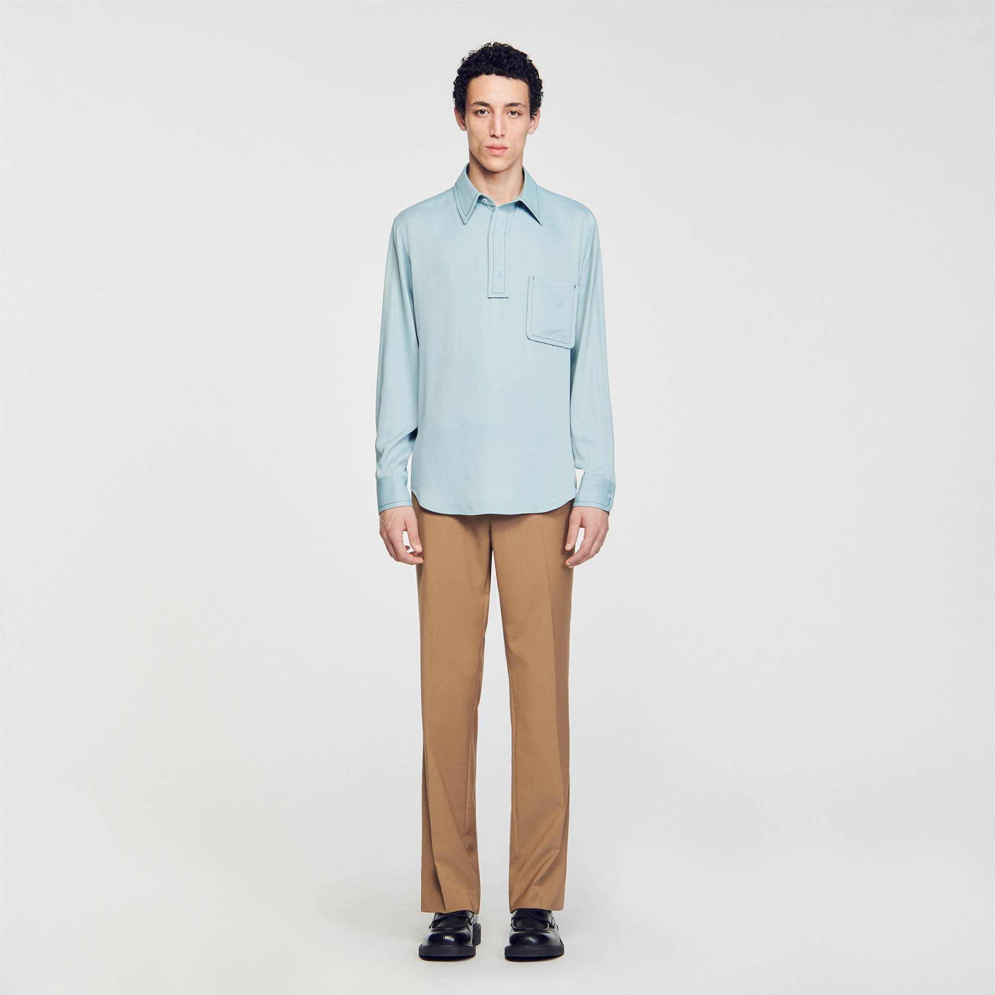 Chemise fluide bleu pour homme Sandro Paris