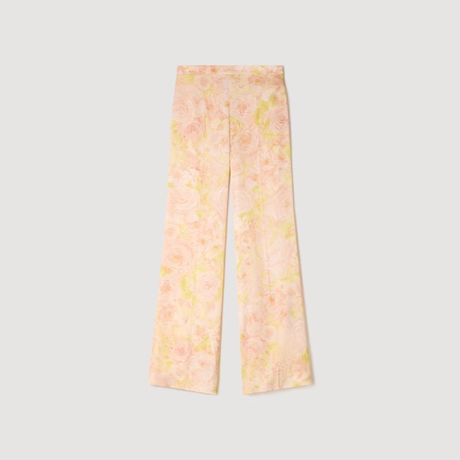 Pantalon fluide &agrave; imprim&eacute; fleur