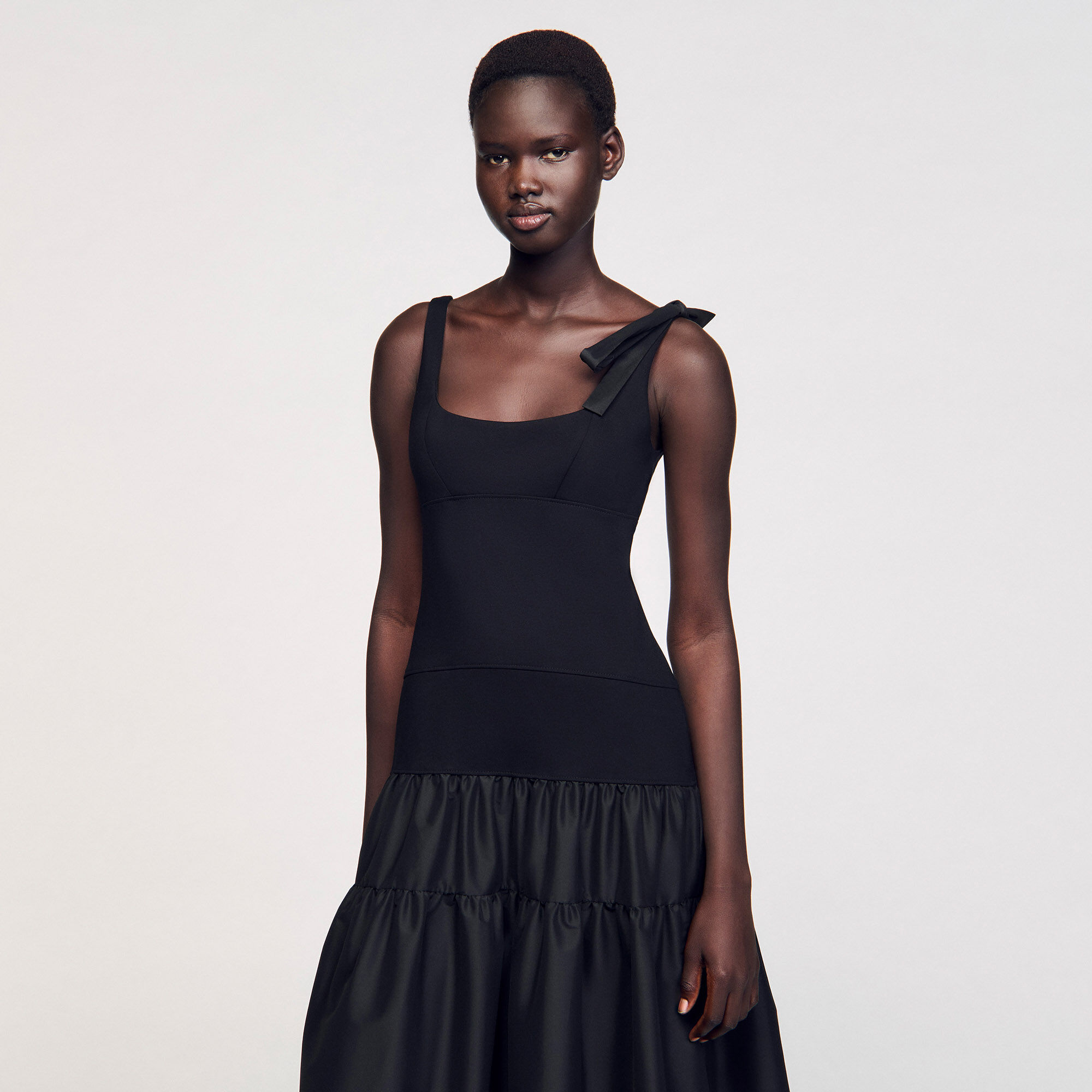 Robe longue bimatière